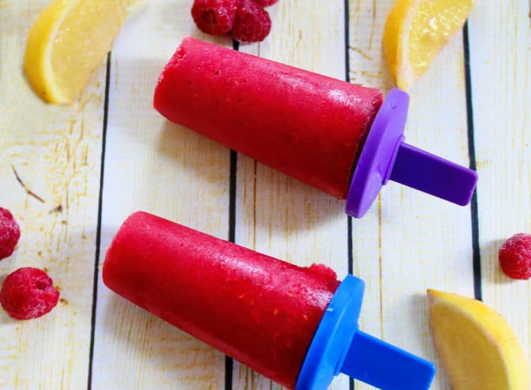raspberry lemonade ice pops