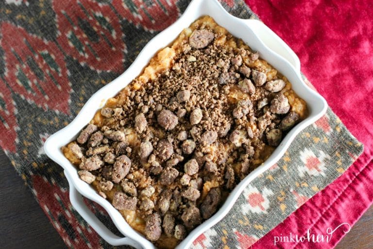 Pineapple Sweet Potato Casserole with Candied Pecans 