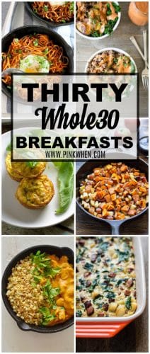 Start the day off with these Whole30 Breakfast ideas. Whole30 Breakfast recipes will get you started on the right track and keep you on track with your goals. #Whole30breakfast #Whole30 #breakfast