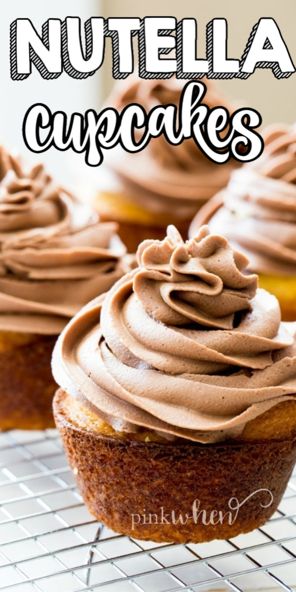 These delicious Easter themed cupcakes are topped with a Nutella buttercream frosting and have a hidden Cadburry egg inside!