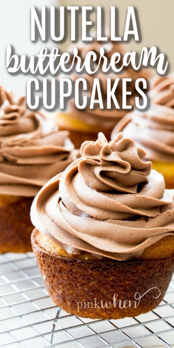 These delicious Easter themed cupcakes are topped with a Nutella buttercream frosting and have a hidden Cadburry egg inside!
