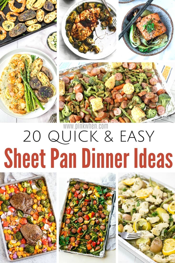 20 quick and easy sheet pan dinner ideas that will have you stocked up on your menu plan! 