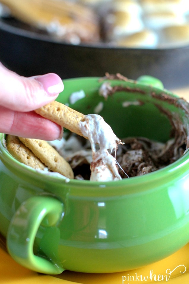 Skillet Smores Dip Recipe - Easy Smores Dip in under 10 minutes from start to finish!