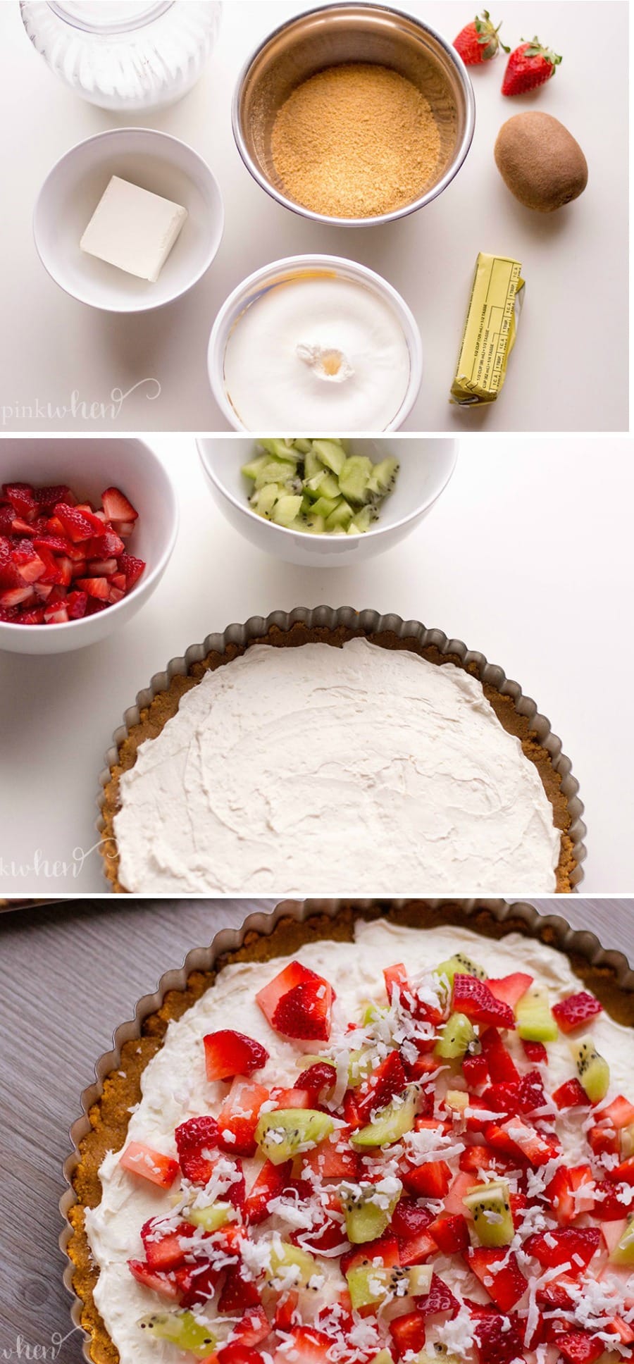 The Ultimate Dessert Fruit Pizza Recipe. Friends and family will be excited for this delicious treat! #fruitpizza #fruitpizzarecipe #dessertpizza #dessertideas