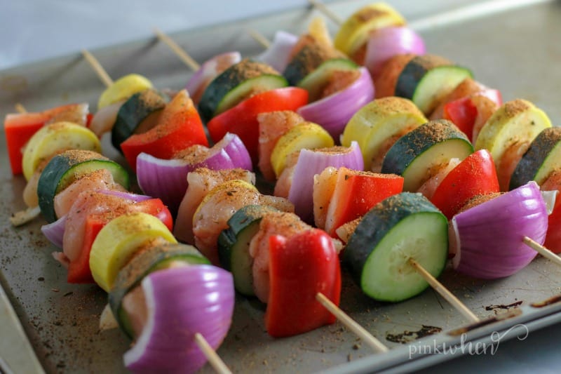 Best Grilled Chicken Recipe - Chicken and Vegetable Skewers