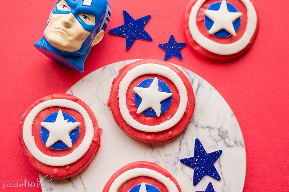 Captain America Shield Cookies #CaptainAmericaShield #CaptainAmericaParty #Avengers