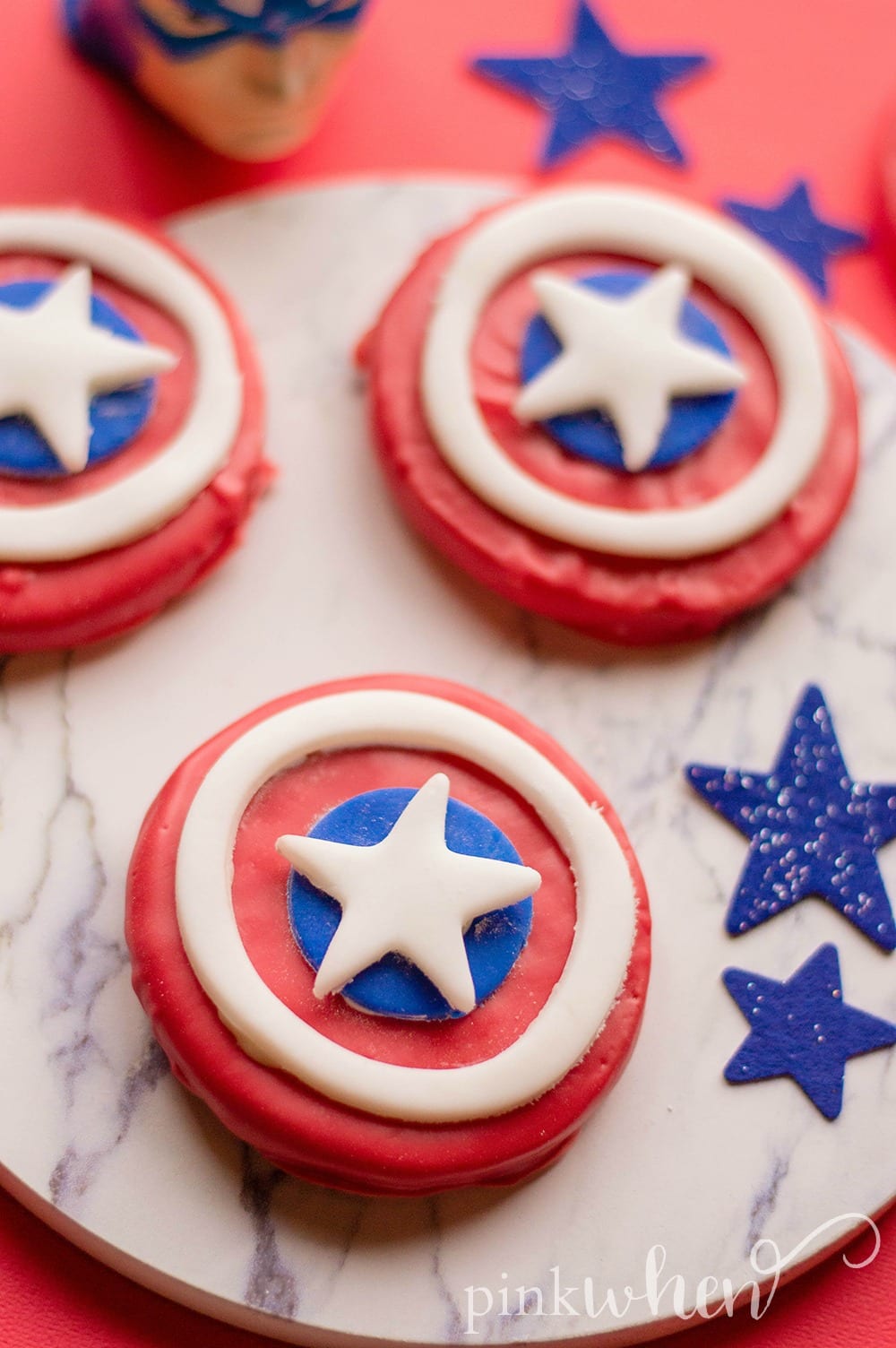 Captain America Shield Cookies #CaptainAmericaShield #CaptainAmericaParty #Avengers