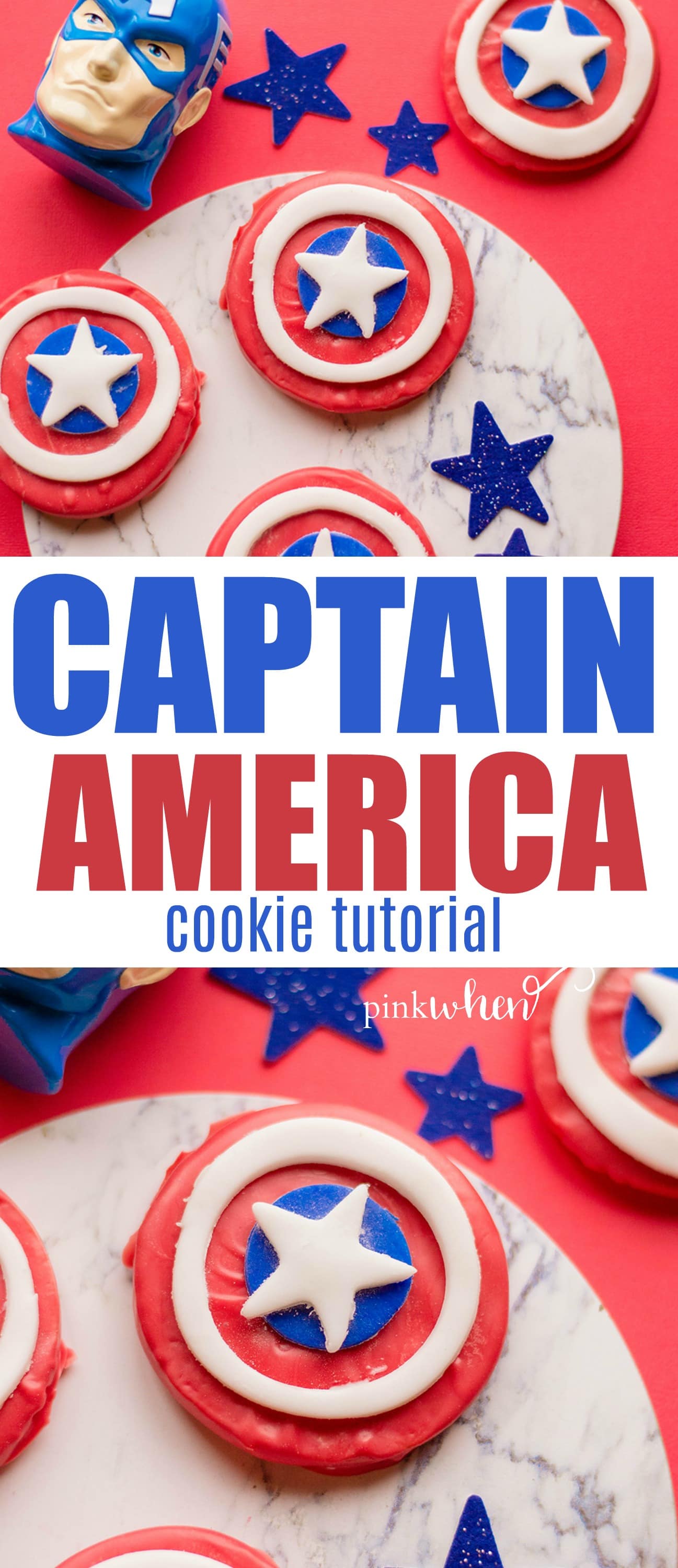Captain America Shield Cookies #CaptainAmericaShield #CaptainAmericaParty #Avengers