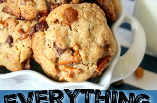kitchen sink cookies in a white dish.