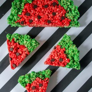 watermelon rice krispies shaped treat