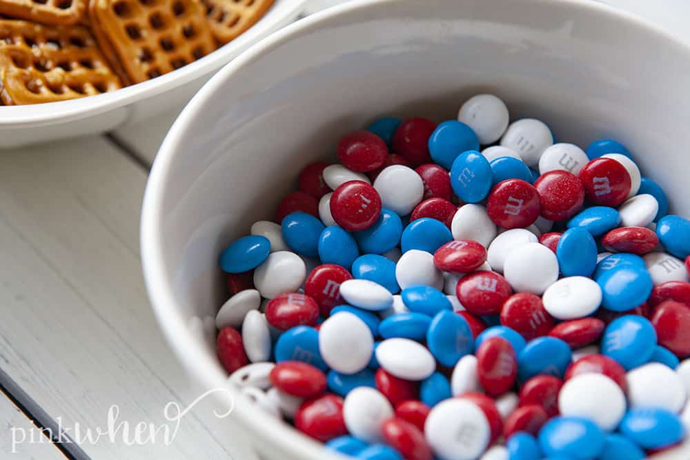 With 4th of July coming up, we have been on the hunt for all kinds of patriotic recipes! You are going to love these patriotic pretzel bites! They're easy to make and very simple, but such a great recipe for kids! These pretzel bites are sure to be a hit.