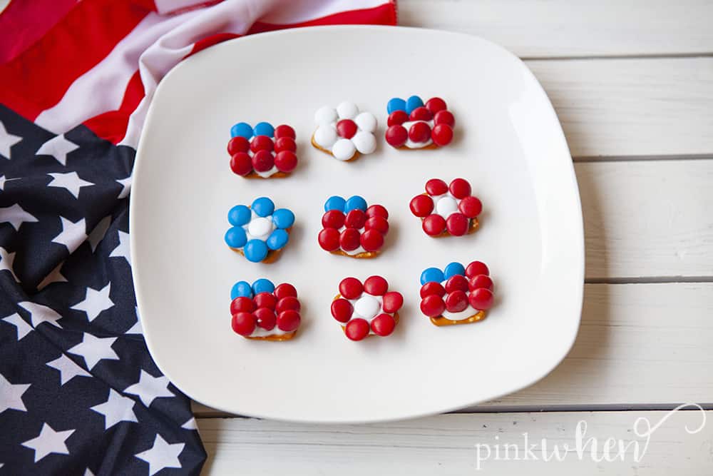 With 4th of July coming up, we have been on the hunt for all kinds of patriotic recipes! You are going to love these patriotic pretzel bites! They're easy to make and very simple, but such a great recipe for kids! These pretzel bites are sure to be a hit.