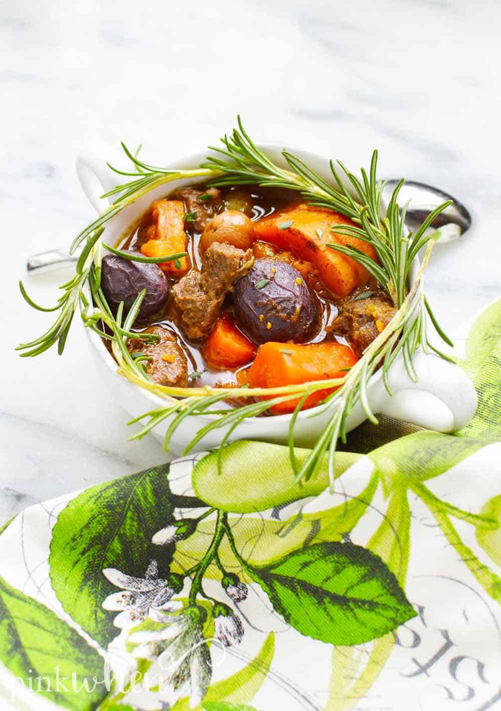 bowl of Instant Pot Lamb Stew
