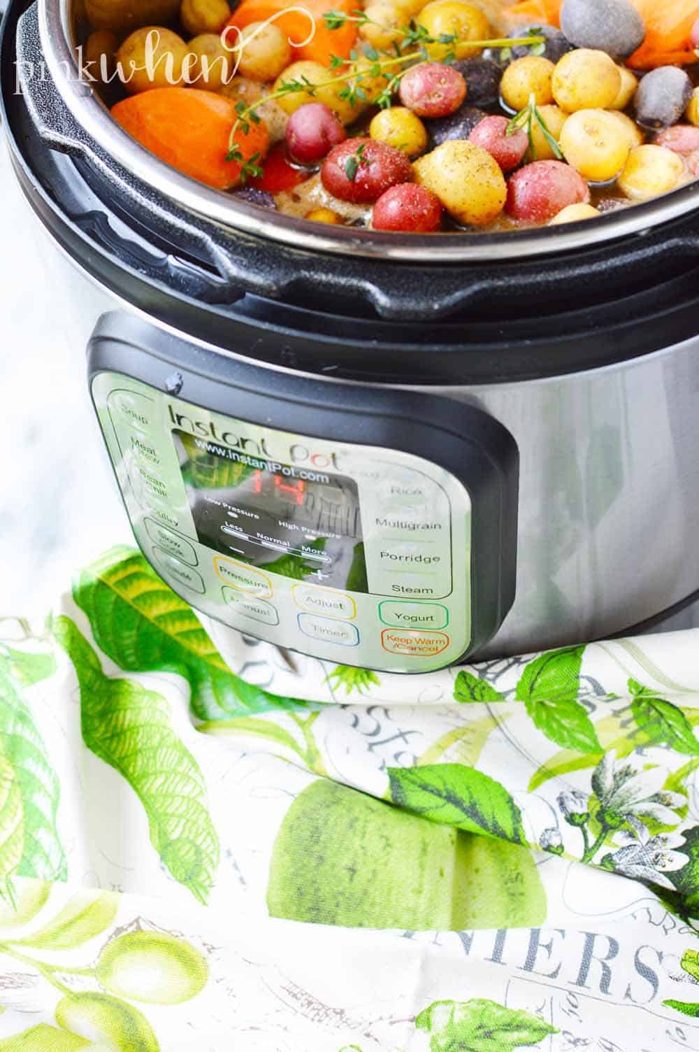 lamb stew ingredients in the Instant Pot