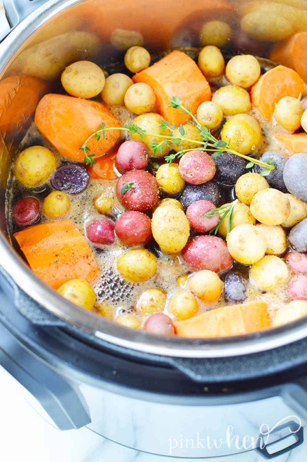 lamb stew ingredients in the Instant Pot