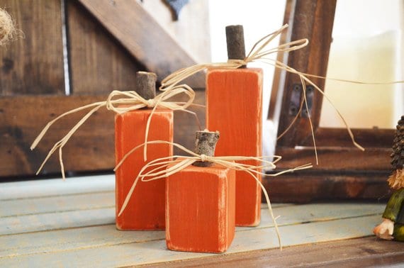 Fall inspired wooden pumpkin boxes with twine