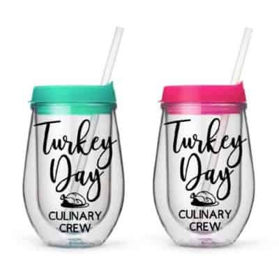 Turkey Day Culinary Crew drinking glasses