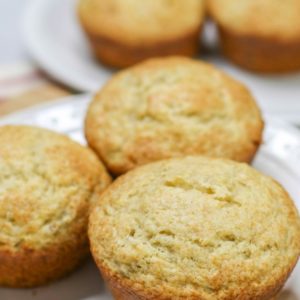 banana bread muffins on a white plate