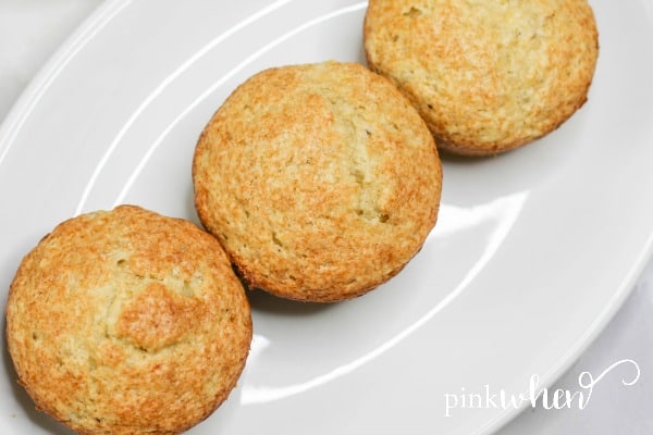 Banana Bread Muffins on a white serving tray. 