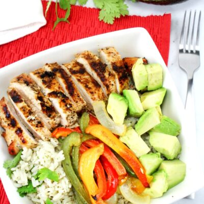 Grilled Chicken Fajita Bowls pin1