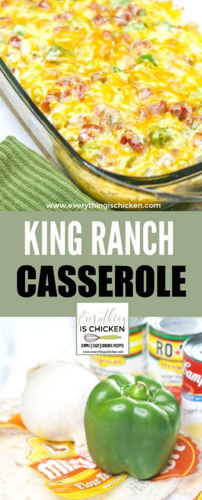 King Ranch Chicken recipe photo collage. 
