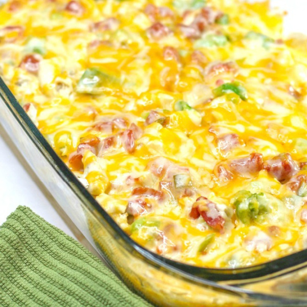 King Ranch Chicken Casserole in a baking dish.