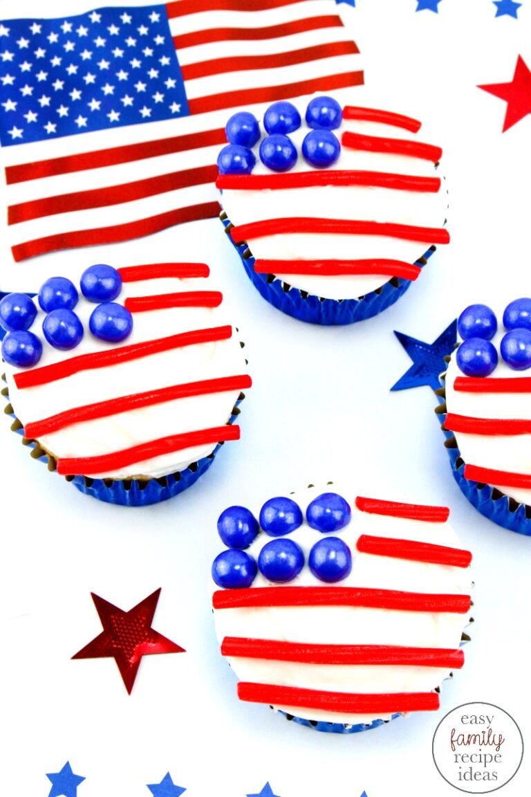 American Flag Cupcakes – Easy Patriotic Dessert