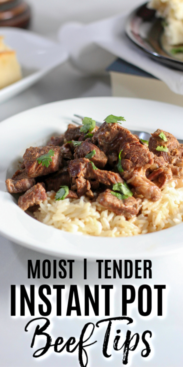 This is my favorite Beef Tips and Rice recipe. The meat is moist and tender and is by far our favorite way to make beef tips and rice. Only 5 ingredients and 30 minutes to cook! #beeftips #beeftipsandrice