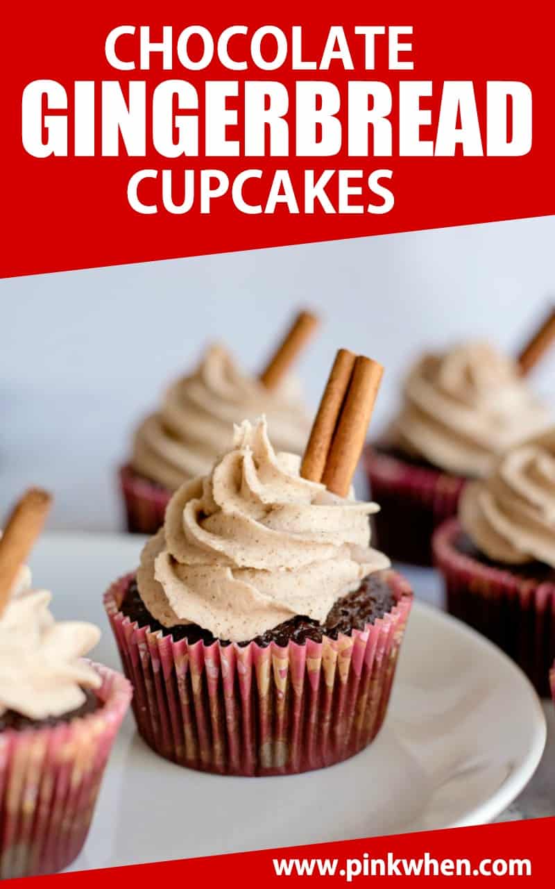 Gingerbread cupcakes are made with chocolate cake, ginger, molasses, cinnamon, cloves, and covered in a mouthwatering cinnamon cream cheese frosting. Ring in the holidays with a dessert that is to die for!