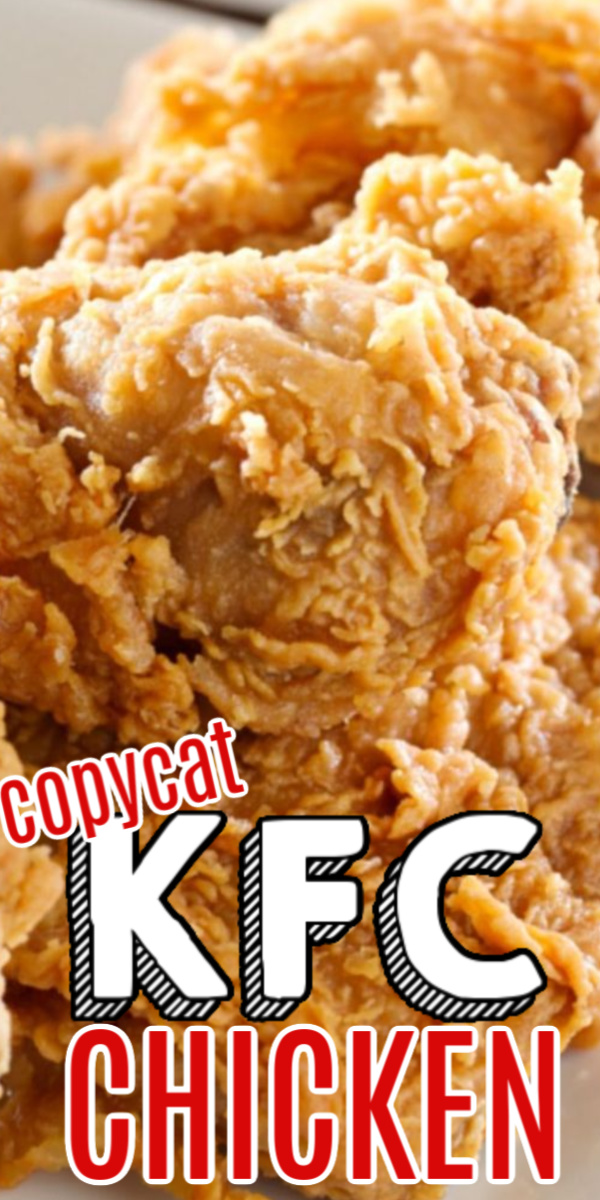 This Keto friendly copycat KFC Chicken Recipe is made with 11 herbs and spices and is baked, not fried! It's our favorite copycat recipe for Original Kentucky Fried Chicken. #chickenrecipe #chicken #copycatkfc