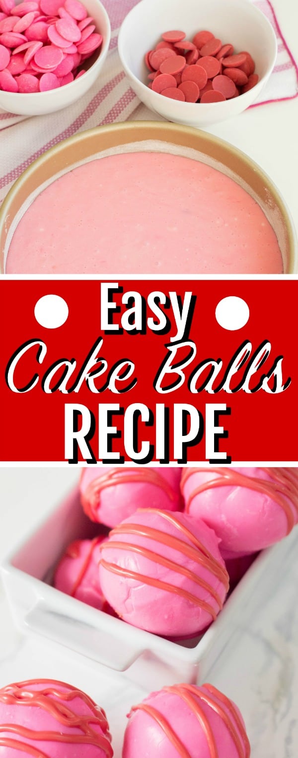 An easy Cake Balls Recipe made with a classic cake mix, buttercream frosting, and candy melts. This easily customizable cake balls recipe is perfect for any occasion. #cakeballs #cakeballsrecipe #cake #dessert #dessertrecipe