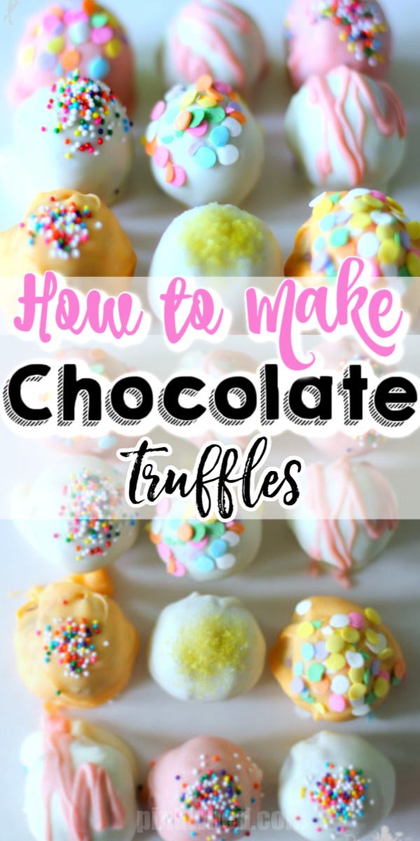 These delicious chocolate truffles are fun and easy and made with just 4 ingredients. Decorate them for any occasion and watch how fast they disappear.