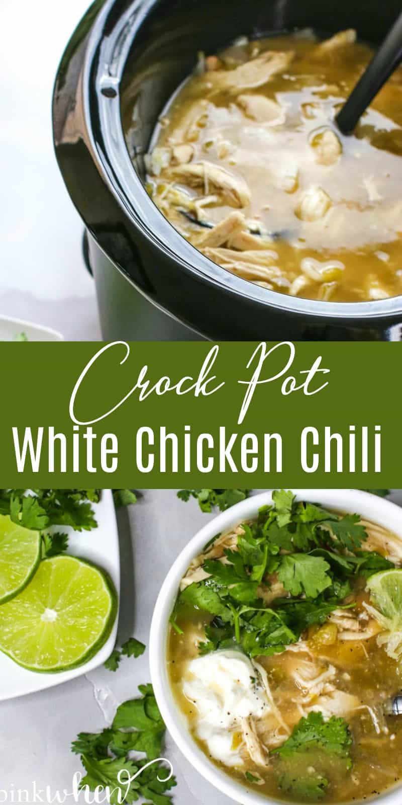 Crock Pot White Chicken Chili is an easy recipe and one that is perfect for doubling to make extra for freezing. Made with chicken, white beans, green chilis, and mouthwatering seasonings.