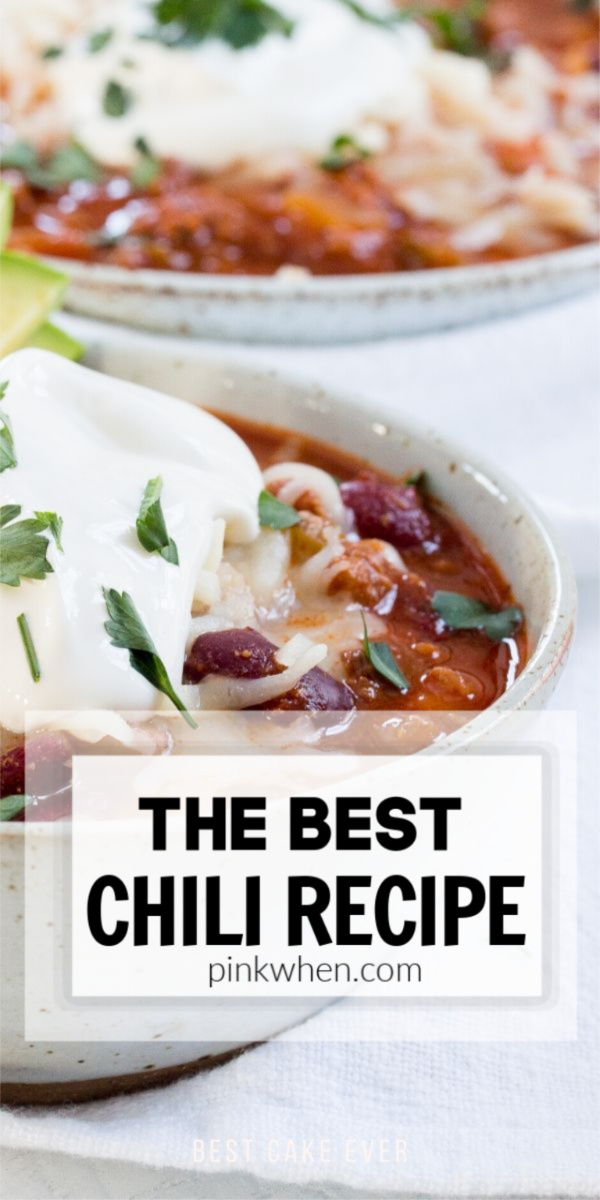 This chili recipe has a delicious robust flavor. An old fashioned chili recipe that combines beef and beans and the perfect blend of tomato sauce and seasonings. It's a hearty chili recipe you can easily double and freeze for leftovers. It's an easy homemade chili that is worth the time it cooks to savor the flavors. #chili #homemade #easyrecipe