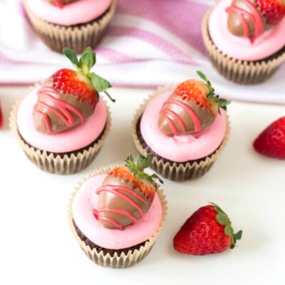 Chocolate Covered Strawberry Cupcakes 9