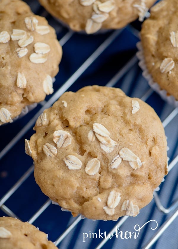 Peanut Butter Muffins on a wire cooling rack.