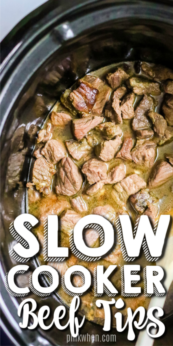 Slow Cooker Beef Tips made in the Crock Pot are one of my favorite ways to make beef tips. They're delicious, tender, and full of mouthwatering flavors. You can double this beef tips recipe and meal prep so may different things. It's so versatile and there are so many different ways to serve it. #beeftips #crockpot #slowcooker #easydinner