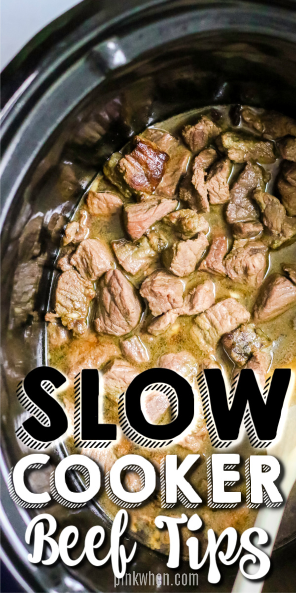 Slow Cooker Beef Tips made in the Crock Pot are one of my favorite ways to make beef tips. They're delicious, tender, and full of mouthwatering flavors. You can double this beef tips recipe and meal prep so may different things. It's so versatile and there are so many different ways to serve it. #beeftips #crockpot #slowcooker #easydinner