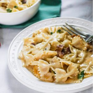 Instant Pot Crack Chicken Pasta served on a plate
