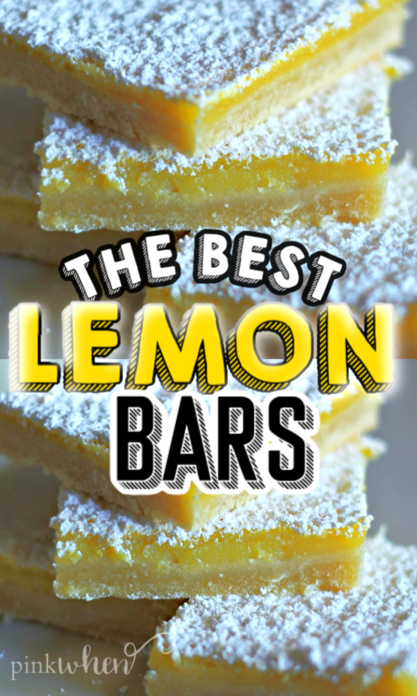 stacked lemon bars with powdered sugar topping.