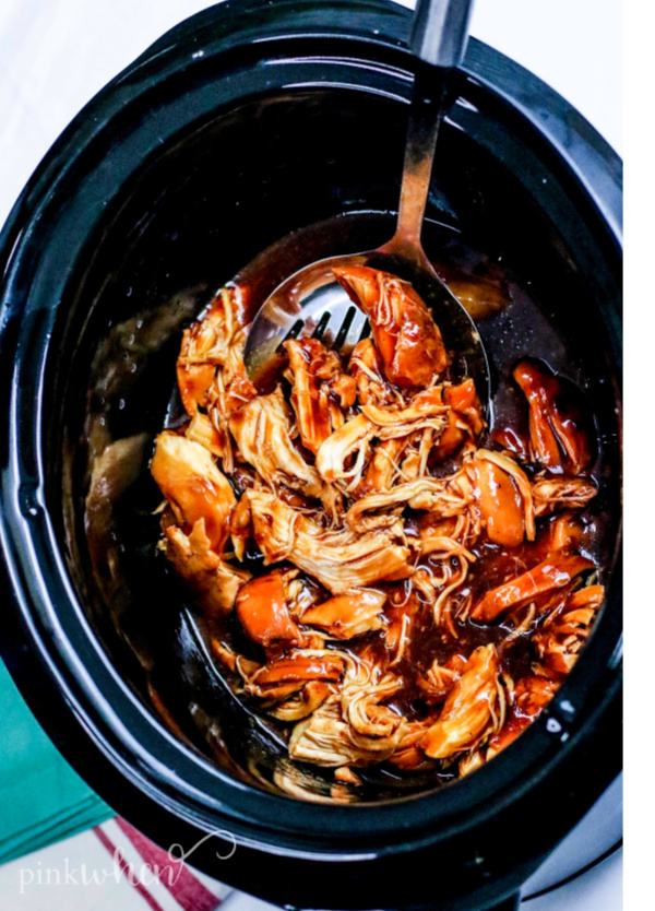 Shredded BBQ Chicken in the Crock Pot. 