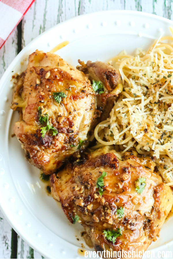 blackened chicken on a white plate