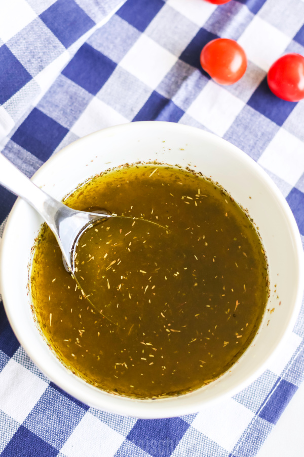 homemade Italian dressing for the Italian pasta salad recipe.