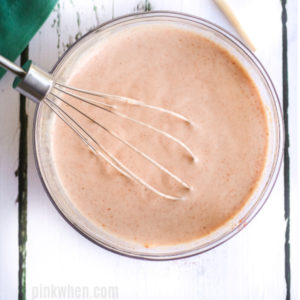 Yum Yum Sauce in a bowl ready to serve