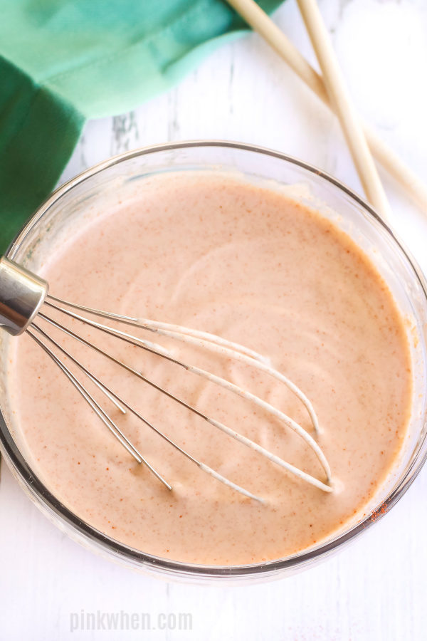 Yum Yum sauce mixed and ready to serve. 