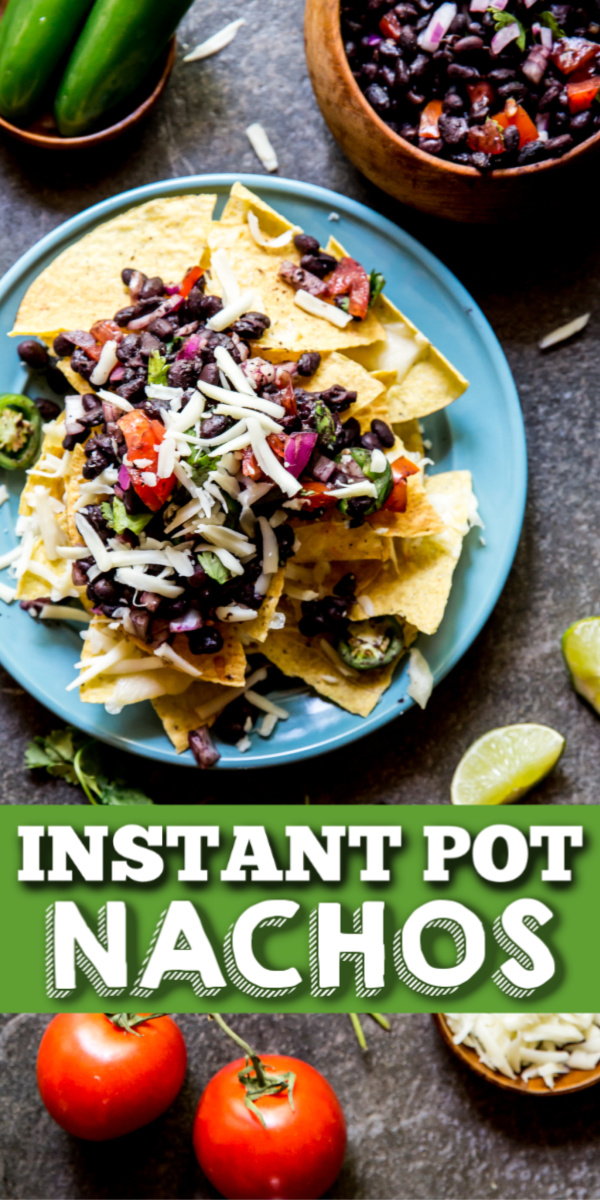 Just wait until you take a bite of these Instant Pot Black Bean Nachos. They're loaded with flavor and crazy simple to make. It's totally possible to have nachos without meat and these black bean nachos are the proof of that!