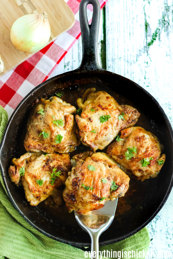 blackened chicken in a skillet