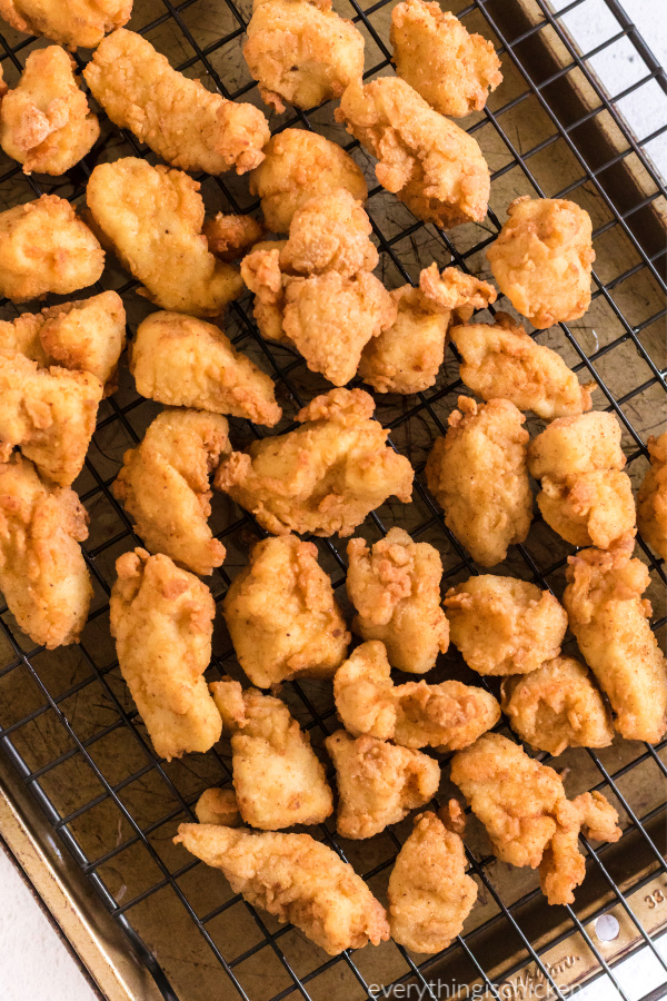 Copycat Chick Fil A Nuggets on a tray. 