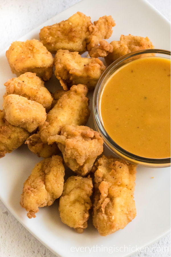 copycat chick fil a nuggets on a plate ready to serve.