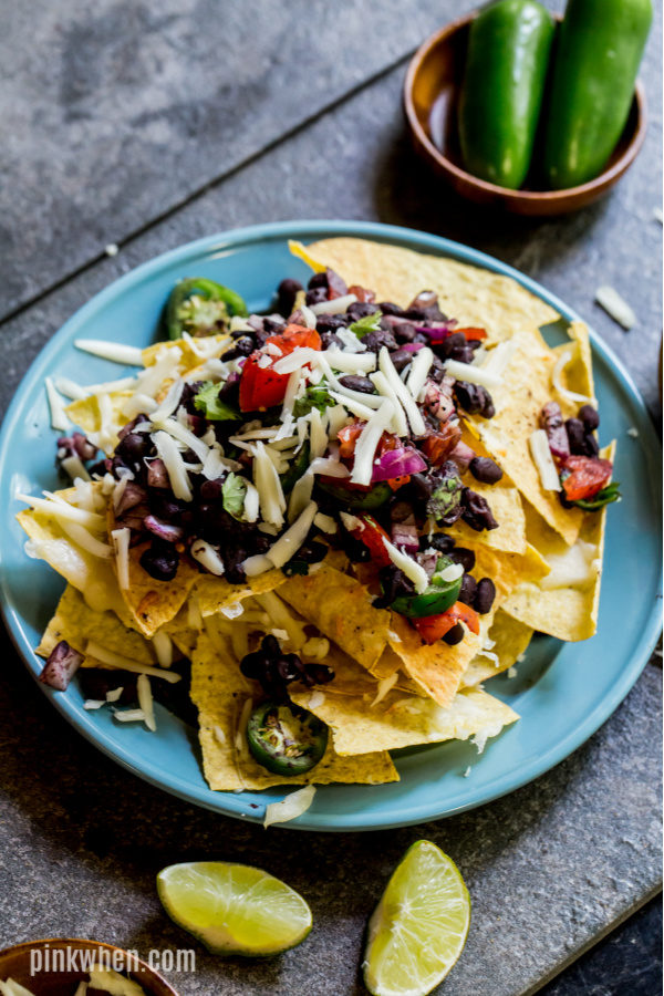 Instant Pot Black Bean Nachos ready to serve. 